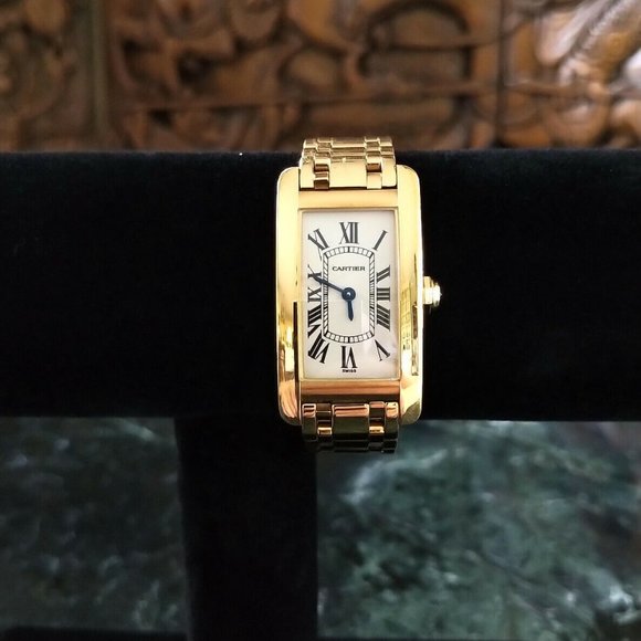 Cartier 18K Yellow Gold Tank Americaine American Medium Watch - Picture 10 of 12